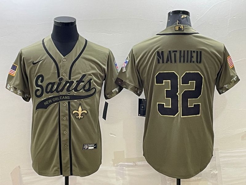 Men New Orleans Saints #32 Mathieu salute green 2022 Nike Co branded NFL Jerseys->new orleans saints->NFL Jersey